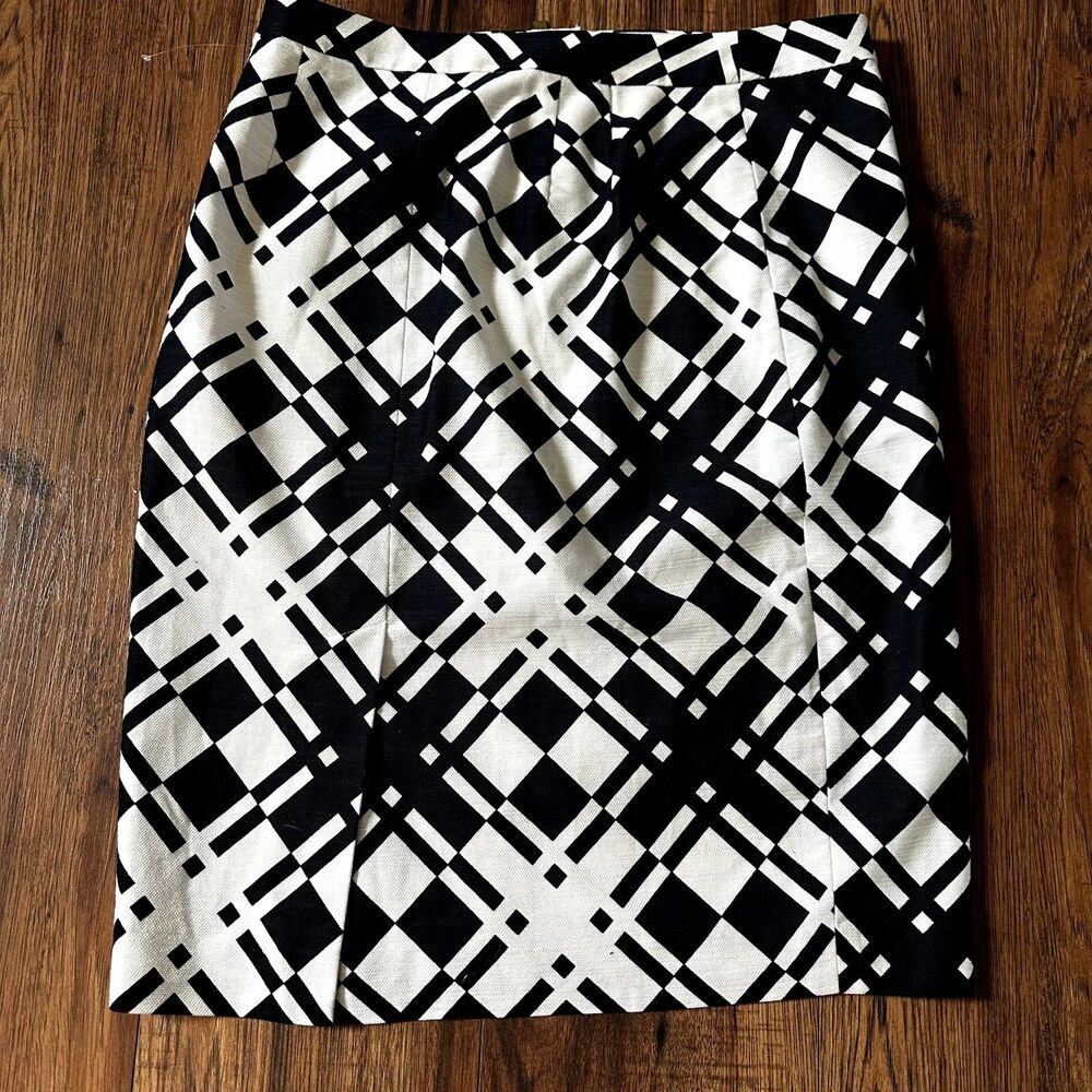 Talbots Geometric Cotton Pencil Skirt NWOT Womens 10 career work cocktail party